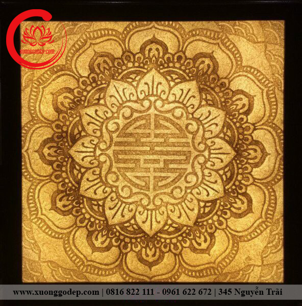 Tranh Trúc Chỉ Mandala Chữ Thọ Vuông TTC-19 
